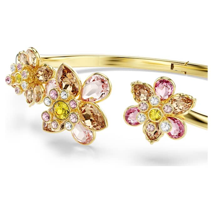 Bracelet Idyllia à tailles variées, fleur, multicolore, plaqué or Bracelet Idyllia à tailles variées, fleur, multicolore, plaqué or