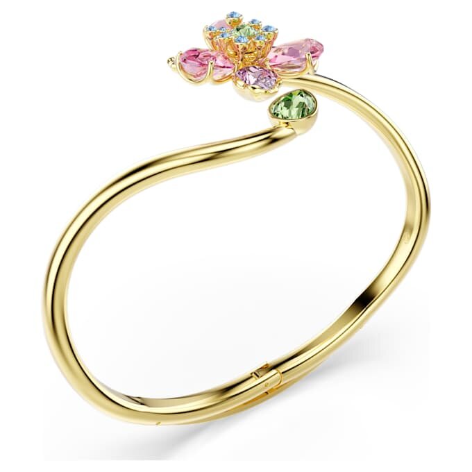 Bracelet Idyllia à tailles variées, fleur, multicolore, plaqué or Bracelet Idyllia à tailles variées, fleur, multicolore, plaqué or