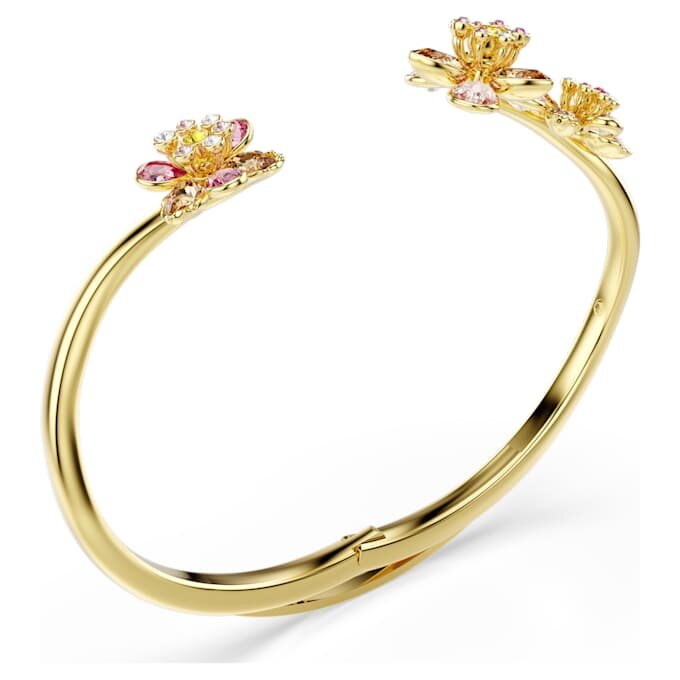 Bracelet Idyllia à tailles variées, fleur, multicolore, plaqué or Bracelet Idyllia à tailles variées, fleur, multicolore, plaqué or