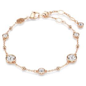 Bracelet Imber à coupe ronde, blanc, plaqué or rose