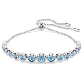 Bracelet Imber à cristaux ronds assortis, bleu, plaqué rhodium