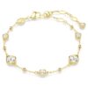 Bracelet Imber, taille ronde, motif dispersé, blanc, plaqué or Bracelet Imber, taille ronde, motif dispersé, blanc, plaqué or
