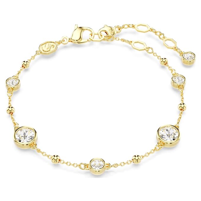 Bracelet Imber, taille ronde, motif dispersé, blanc, plaqué or Bracelet Imber, taille ronde, motif dispersé, blanc, plaqué or