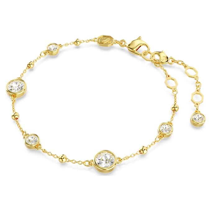 Bracelet Imber, taille ronde, motif dispersé, blanc, plaqué or Bracelet Imber, taille ronde, motif dispersé, blanc, plaqué or