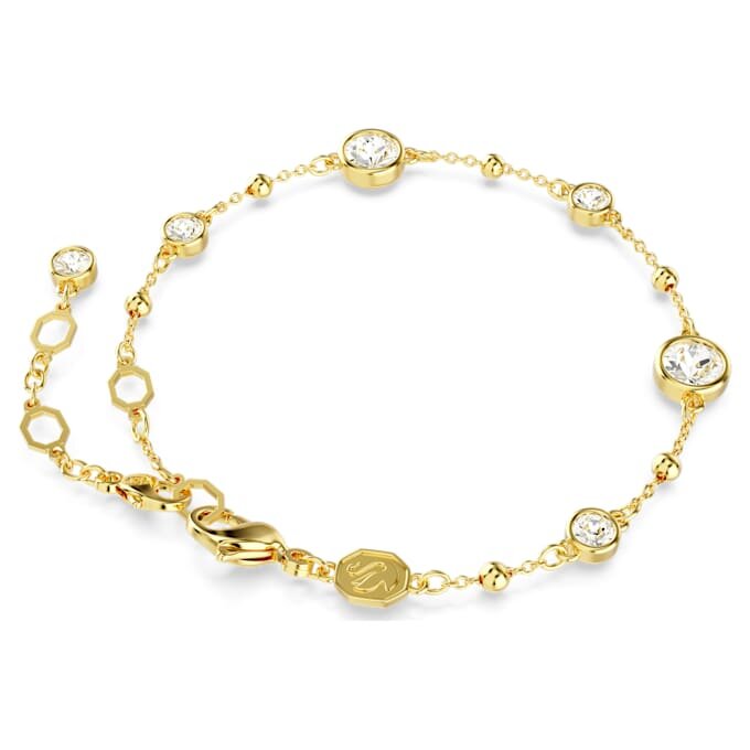 Bracelet Imber, taille ronde, motif dispersé, blanc, plaqué or Bracelet Imber, taille ronde, motif dispersé, blanc, plaqué or
