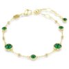 Bracelet Imber, taille ronde, vert, plaqué or Bracelet Imber, taille ronde, vert, plaqué or