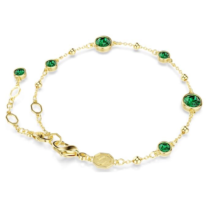 Bracelet Imber, taille ronde, vert, plaqué or Bracelet Imber, taille ronde, vert, plaqué or