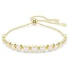 Bracelet Imber à tailles rondes variées, blanc, plaqué or Bracelet Imber à tailles rondes variées, blanc, plaqué or