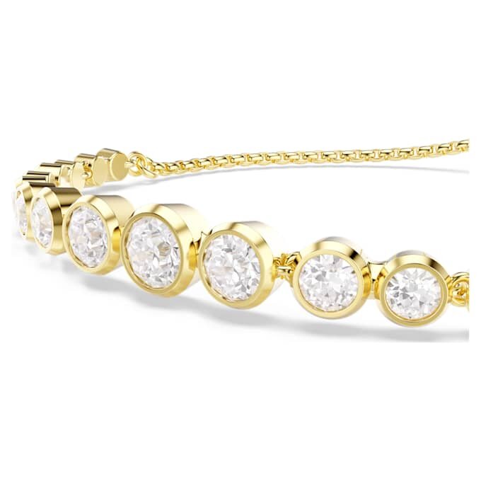 Bracelet Imber à tailles rondes variées, blanc, plaqué or Bracelet Imber à tailles rondes variées, blanc, plaqué or