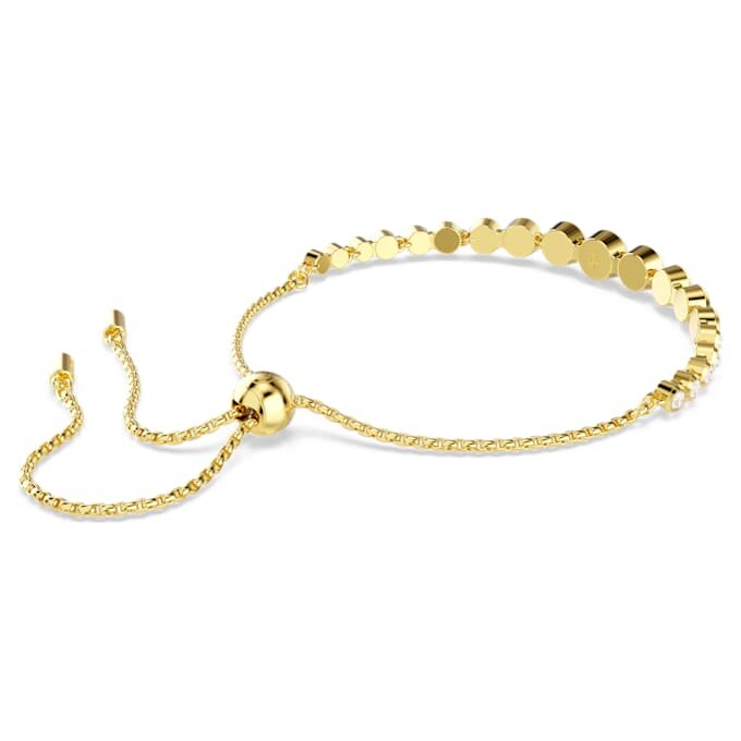 Bracelet Imber à tailles rondes variées, blanc, plaqué or Bracelet Imber à tailles rondes variées, blanc, plaqué or