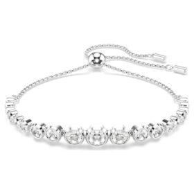 Bracelet Imber à tailles rondes variées, blanc, plaqué rhodium