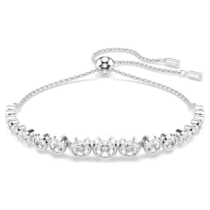 Bracelet Imber à tailles rondes variées, blanc, plaqué rhodium Bracelet Imber à tailles rondes variées, blanc, plaqué rhodium