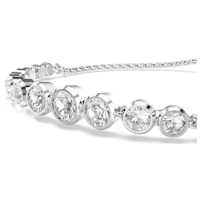 Bracelet Imber à tailles rondes variées, blanc, plaqué rhodium Bracelet Imber à tailles rondes variées, blanc, plaqué rhodium