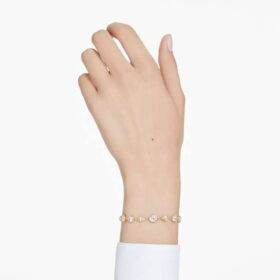 Bracelet Imber à tailles variées, blanc, plaqué or