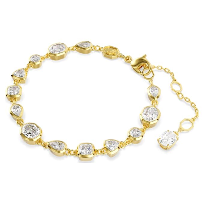 Bracelet Imber à tailles variées, blanc, plaqué or Bracelet Imber à tailles variées, blanc, plaqué or