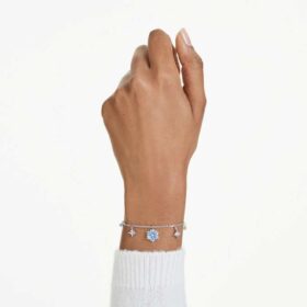 Bracelet Magic « Flocon de neige », bleu, plaqué rhodium
