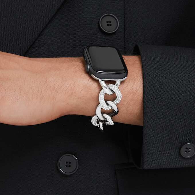 Bracelet à maillons pour Apple Watch® 40 mm et 41 mm, couleur argentée, acier inoxydable Bracelet à maillons pour Apple Watch® 40 mm et 41 mm, couleur argentée, acier inoxydable