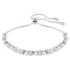 Bracelet Matrix avec perle en cristal, taille ronde, blanc, plaqué rhodium Bracelet Matrix avec perle en cristal, taille ronde, blanc, plaqué rhodium