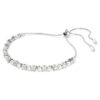 Bracelet Matrix avec perle en cristal, taille ronde, blanc, plaqué rhodium Bracelet Matrix avec perle en cristal, taille ronde, blanc, plaqué rhodium