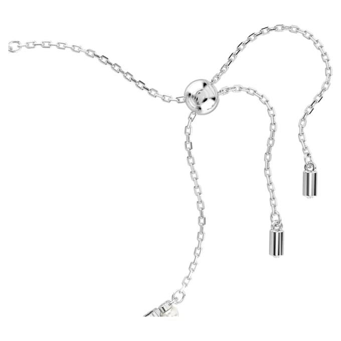 Bracelet Matrix avec perle en cristal, taille ronde, blanc, plaqué rhodium Bracelet Matrix avec perle en cristal, taille ronde, blanc, plaqué rhodium
