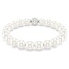 Bracelet Matrix en perles de cristal, blanc, plaqué rhodium