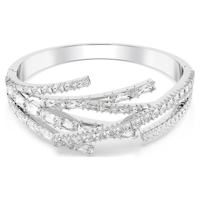 Bracelet Matrix à facettes variées, blanc, plaqué rhodium Bracelet Matrix à facettes variées, blanc, plaqué rhodium