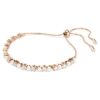 Bracelet Matrix perles de cristal, tailles rondes, blanc, plaqué or rose Bracelet Matrix perles de cristal, tailles rondes, blanc, plaqué or rose