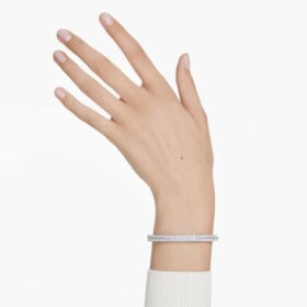 Bracelet Matrix à taille baguette, forme octogonale, blanc, plaqué rhodium