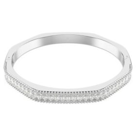 Bracelet Matrix à taille baguette, forme octogonale, blanc, plaqué rhodium