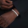Bracelet Matrix à taille baguette, forme octogonale, blanc, plaqué rhodium