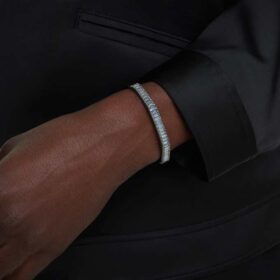 Bracelet Matrix, taille baguette, forme octogonale, gris, plaqué ruthénium Bracelet Matrix, taille baguette, forme octogonale, gris, plaqué ruthénium