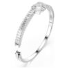 Bracelet Matrix, taille baguette, nœud, blanc, plaqué rhodium