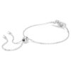Bracelet Matrix, taille baguette, nœud, blanc, plaqué rhodium