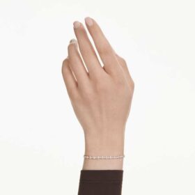 Bracelet Matrix, taille ronde, blanc, plaqué or