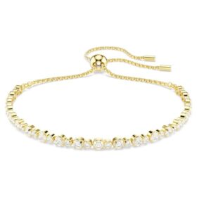 Bracelet Matrix, taille ronde, blanc, plaqué or