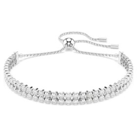 Bracelet Matrix à taille ronde, blanc, plaqué rhodium