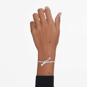 Bracelet Matrix à tailles variées, blanc, plaqué rhodium