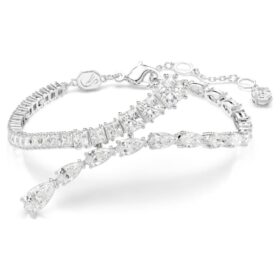 Bracelet Matrix à tailles variées, blanc, plaqué rhodium
