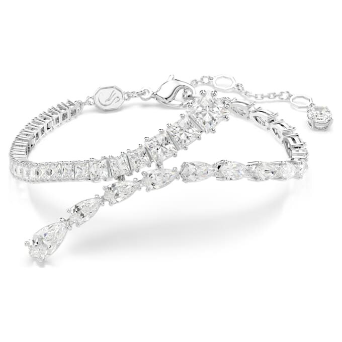Bracelet Matrix à tailles variées, blanc, plaqué rhodium Bracelet Matrix à tailles variées, blanc, plaqué rhodium