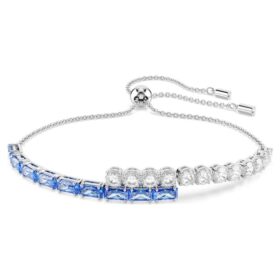 Bracelet Matrix à tailles variées, bleu, plaqué rhodium