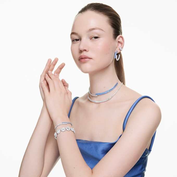 Bracelet Matrix à tailles variées, bleu, plaqué rhodium Bracelet Matrix à tailles variées, bleu, plaqué rhodium