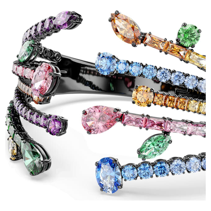 Bracelet Matrix à tailles variées, bouquet, multicolore, plaqué ruthénium Bracelet Matrix à tailles variées, bouquet, multicolore, plaqué ruthénium
