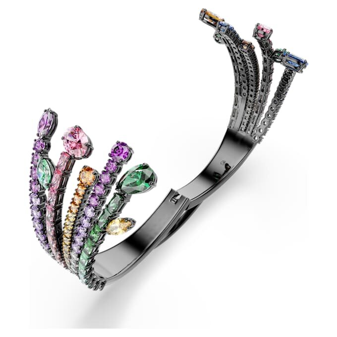 Bracelet Matrix à tailles variées, bouquet, multicolore, plaqué ruthénium Bracelet Matrix à tailles variées, bouquet, multicolore, plaqué ruthénium