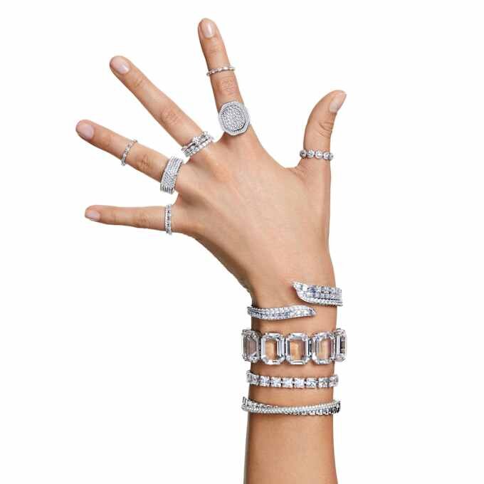 Bague Una Angelic, taille ronde, blanche, plaquée rhodium Bague Una Angelic, taille ronde, blanche, plaquée rhodium