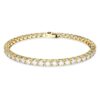 Bracelet Matrix Tennis, taille ronde, blanc, plaqué or Bracelet Matrix Tennis, taille ronde, blanc, plaqué or
