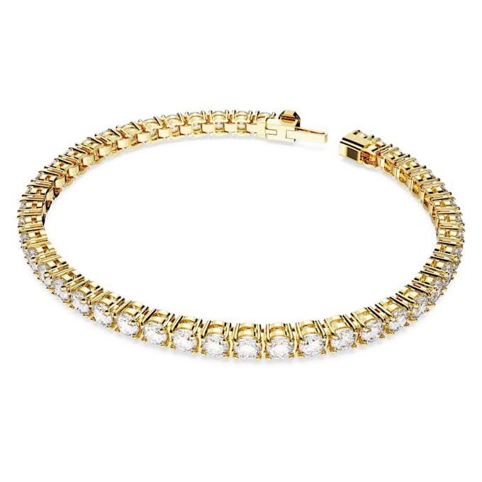 Bracelet Matrix Tennis, taille ronde, blanc, plaqué or Bracelet Matrix Tennis, taille ronde, blanc, plaqué or