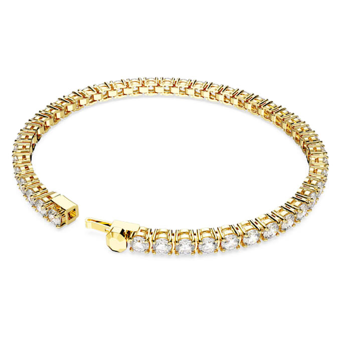 Bracelet Matrix Tennis, taille ronde, blanc, plaqué or Bracelet Matrix Tennis, taille ronde, blanc, plaqué or