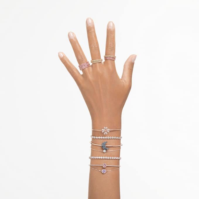 Bracelet Matrix Tennis, taille ronde, blanc, plaqué or rose Bracelet Matrix Tennis, taille ronde, blanc, plaqué or rose
