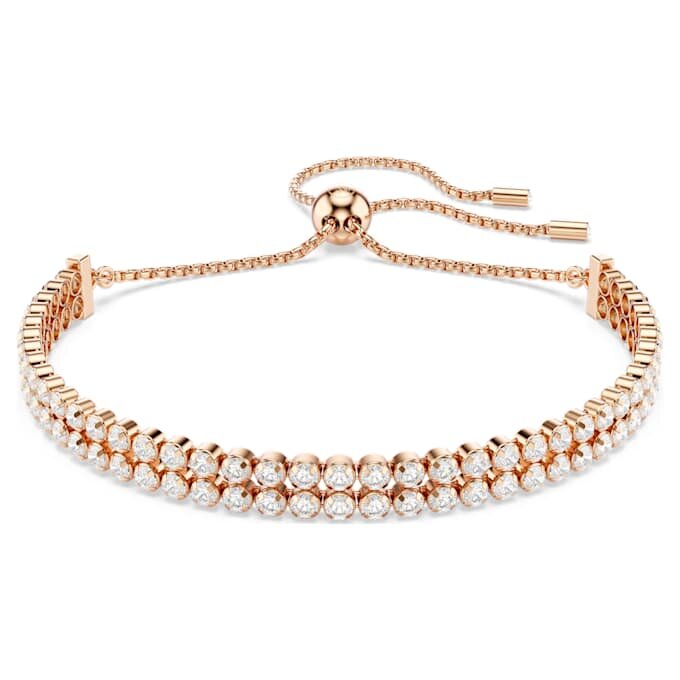 Bracelet Matrix Tennis, taille ronde, blanc, plaqué or rose Bracelet Matrix Tennis, taille ronde, blanc, plaqué or rose