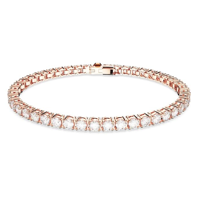Bracelet Matrix Tennis, taille ronde, blanc, plaqué or rose Bracelet Matrix Tennis, taille ronde, blanc, plaqué or rose